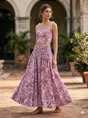 1290. JOIE 2 pc travel print set in Pink/ivory NWT $118